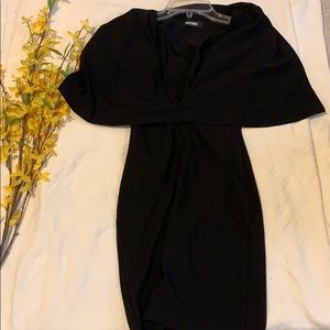 Missguided Black Cape Bodycon Mini Dress